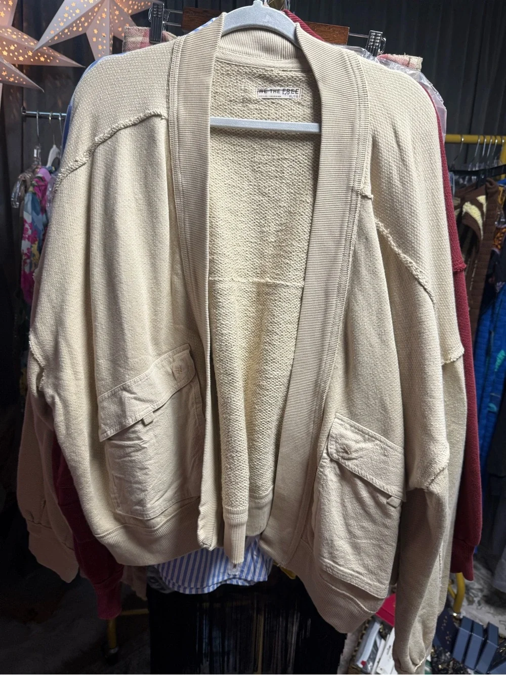 NWOT Free People We the Free Lou Day Cardi in Puff Pastry